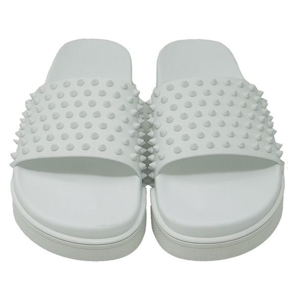 Christian Louboutin Other - Christian Louboutin Men's Pool Slides White Spike Slip On Sandals EU 44 US 11